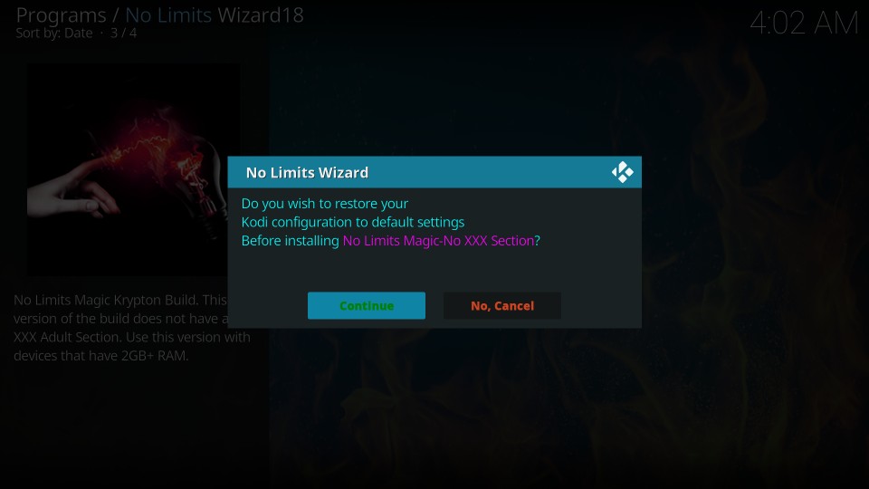 how to install no limits magic build on kodi