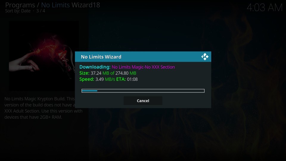 no limits magic kodi build