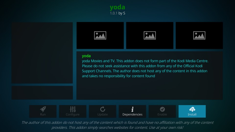how to install yoda kodi addon