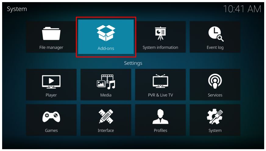 kodi addons settings