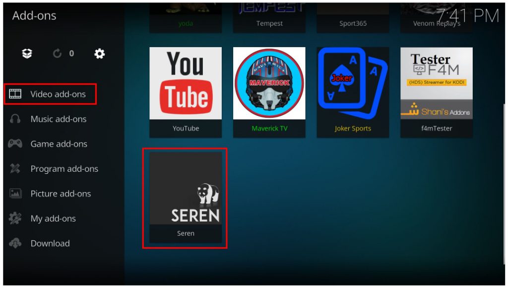 how to install and use seren kodi addon