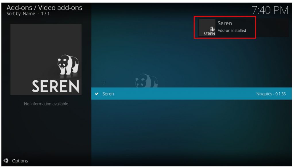 how to use seren kodi addon