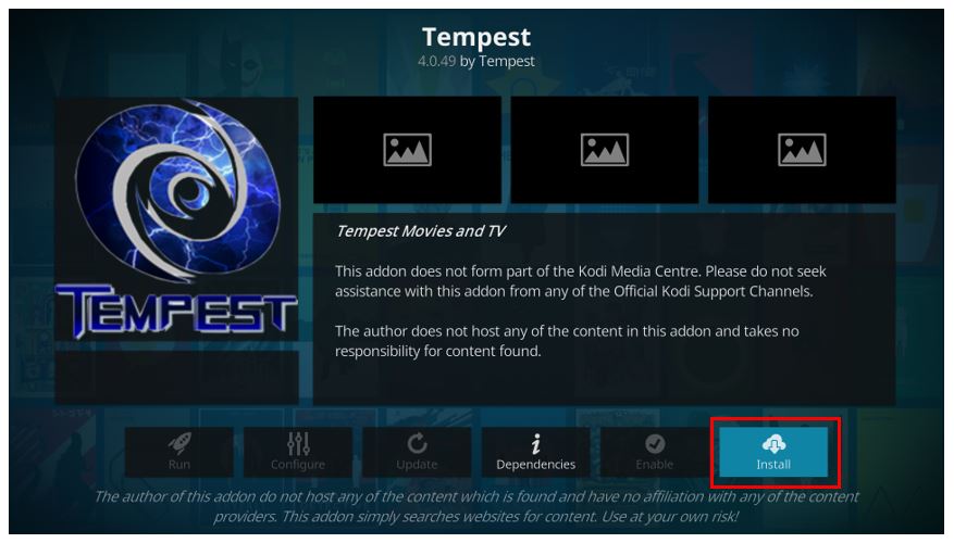 how to install tempest kodi addon