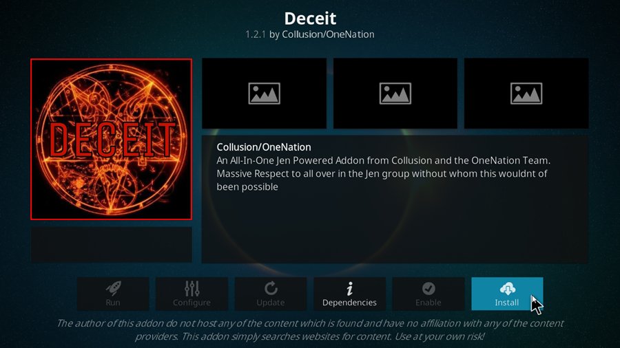 how to install deceit kodi addon