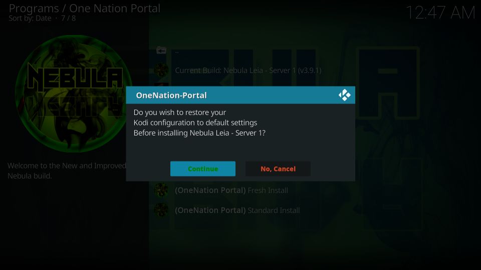 onenation portal builds on kodi