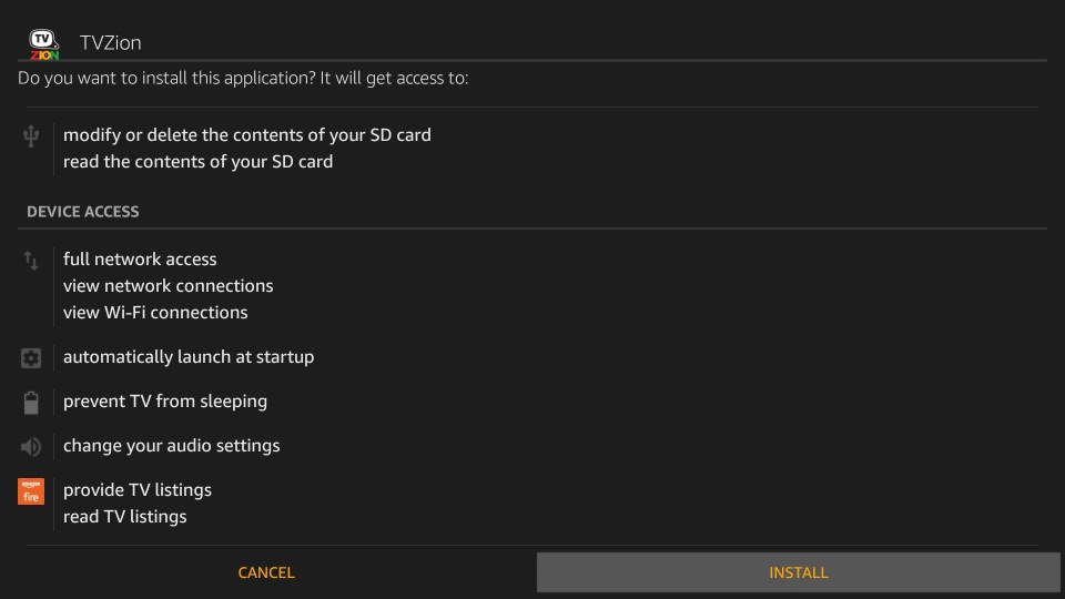 installing tvzion on firestick