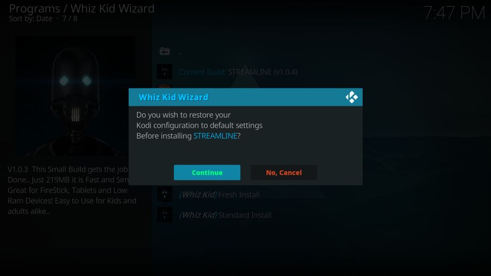 streamline kodi build