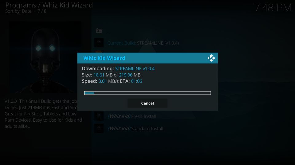 download streamline kodi build