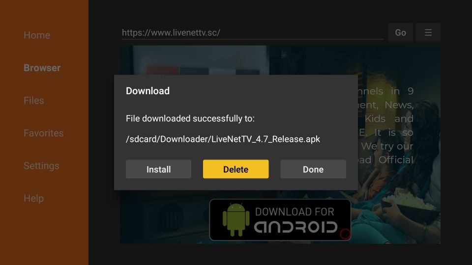 download live nettv on firestick