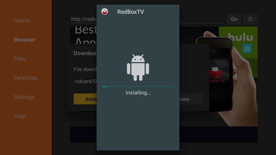 how to install redbox tv on firestick