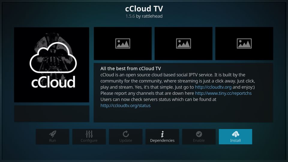 ccloud tv kodi addon