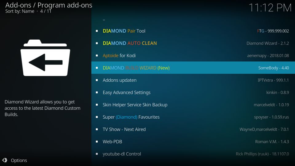 how to install diamond build on kodi