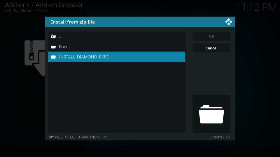 how to install diamond build on kodi