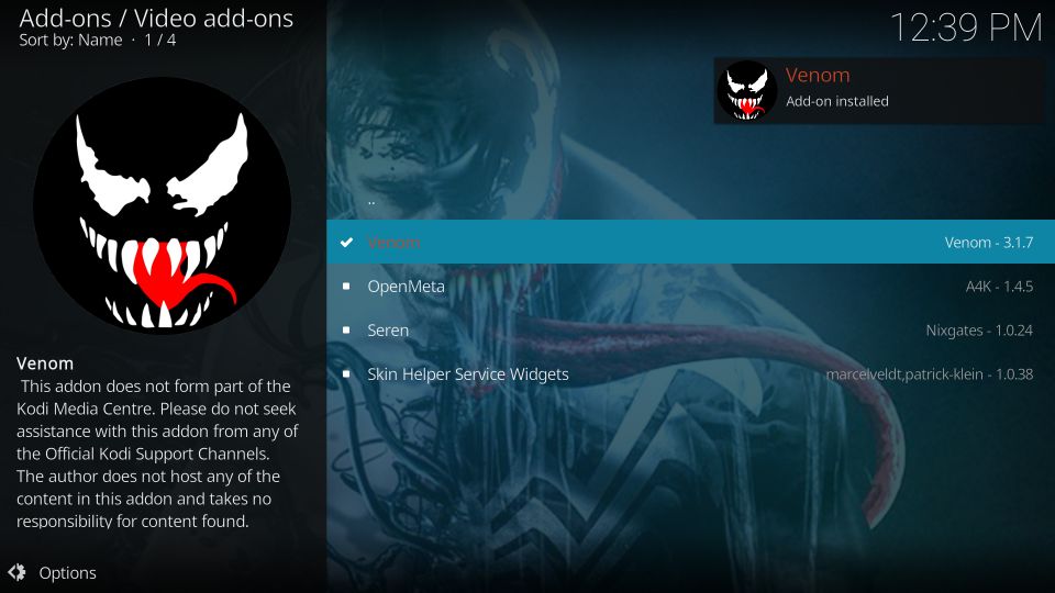 venom kodi addon