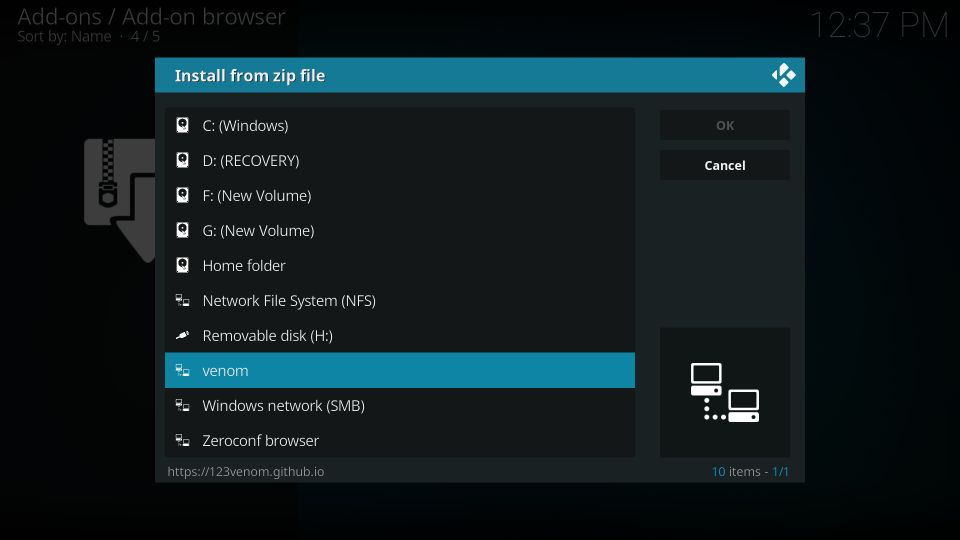how to install venom addon on kodi