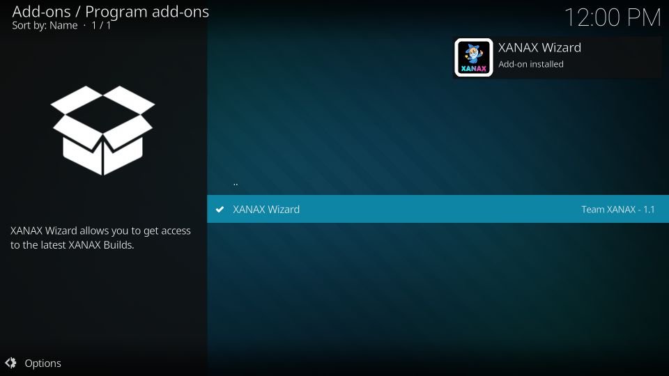 install kodi xanax build