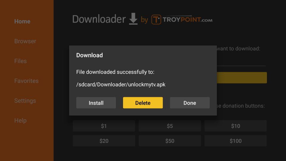 remove apk file