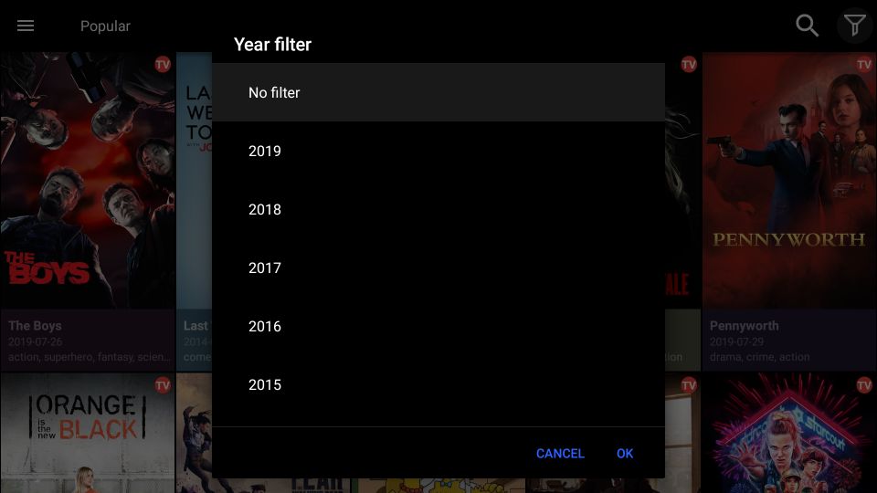 filtering movies by year