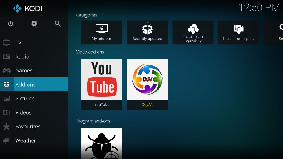 install dejavu kodi addon