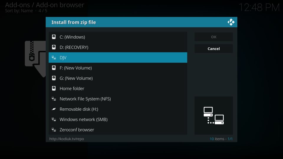 how to install dejavu addon on kodi