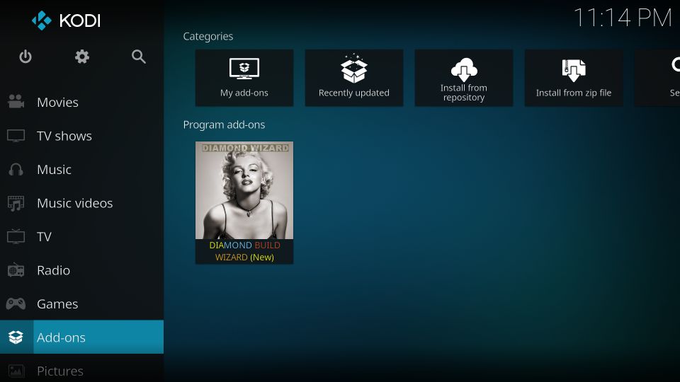 how to install diamond build on kodi