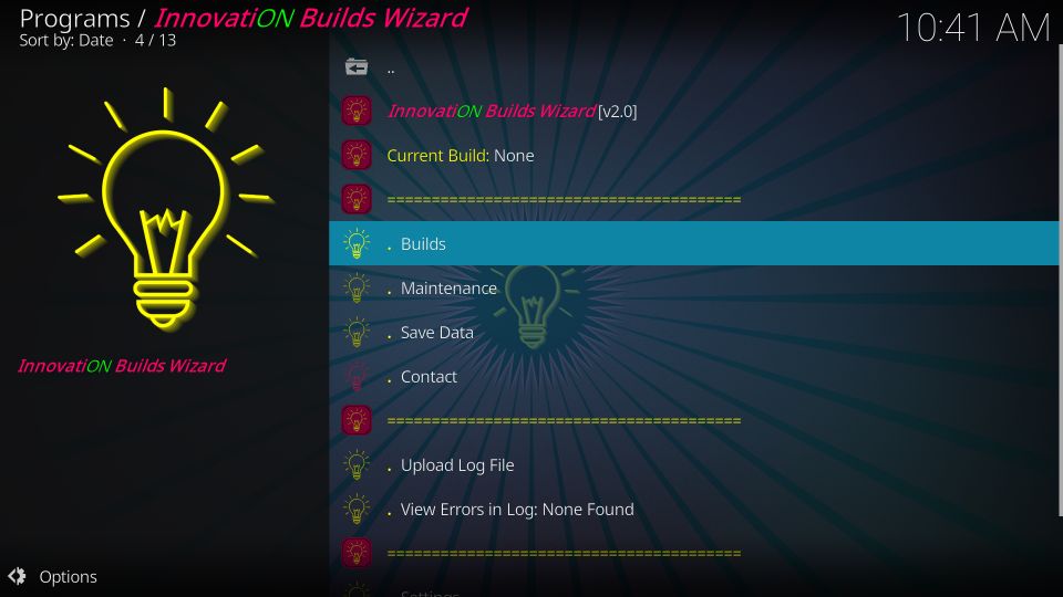 install innovation kodi builds