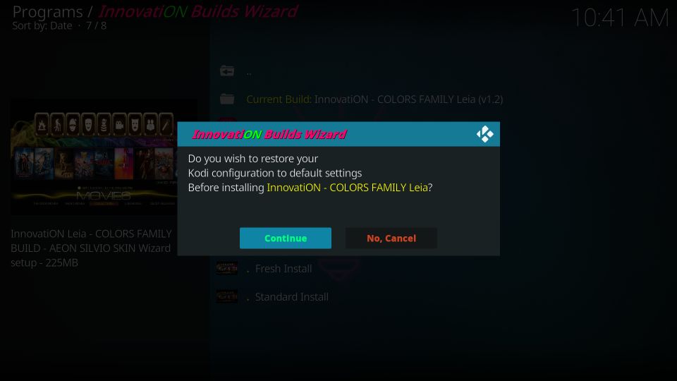 install innovation kodi builds