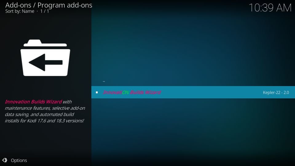 how to install innovation builds on kodi