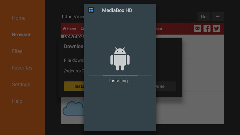 installing mediabox hd on Firestick