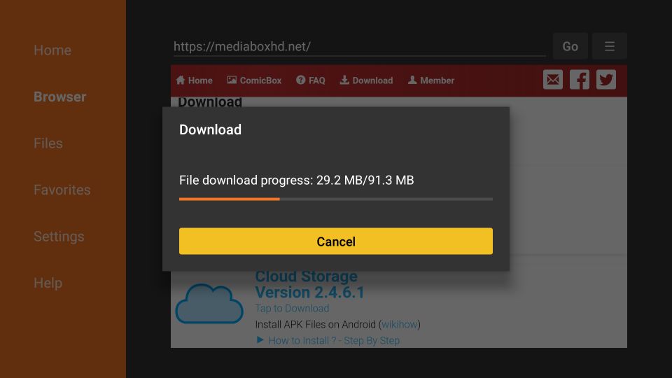 downloading mediabox hd on Firestick