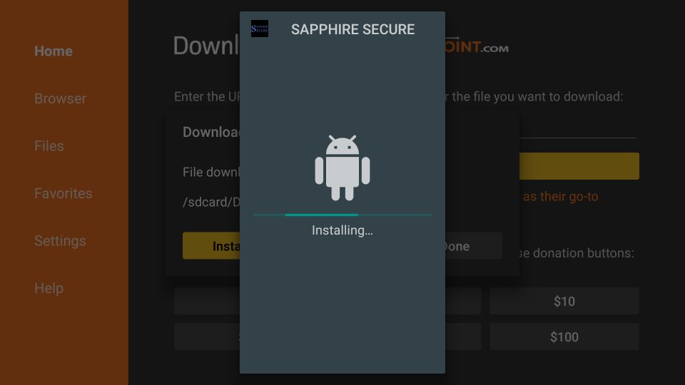 installing sapphire secure