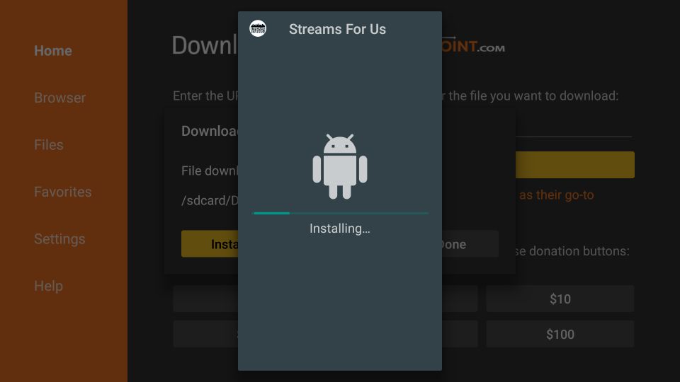 how to install streams for us on Firestick