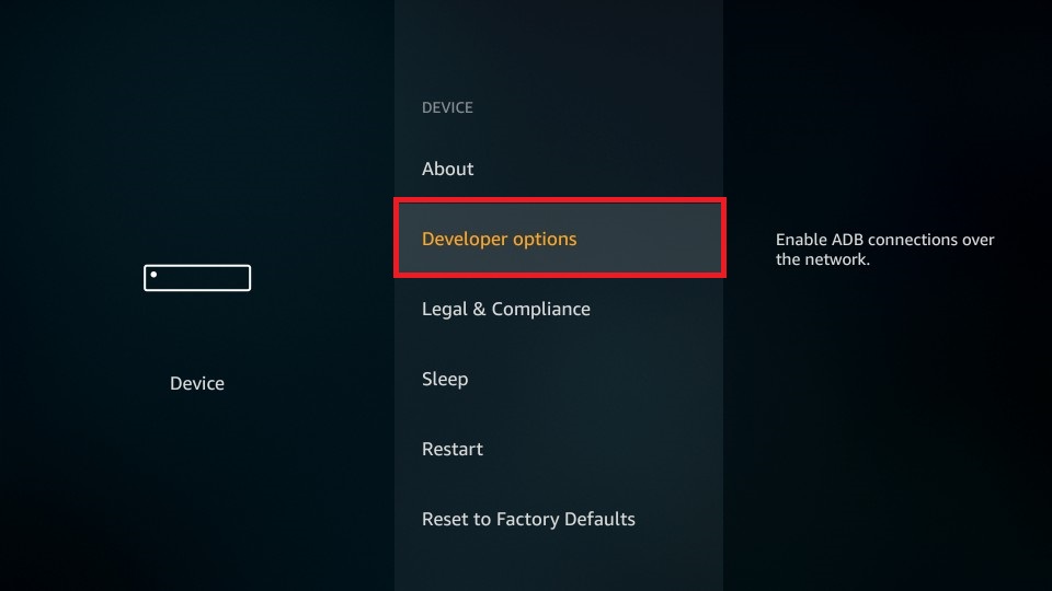 open developer options