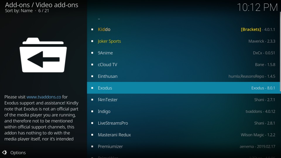 exodus kodi addon