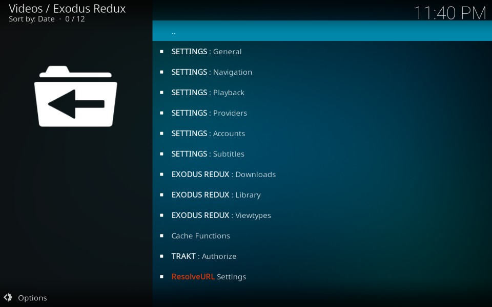 use exodus redux kodi addon