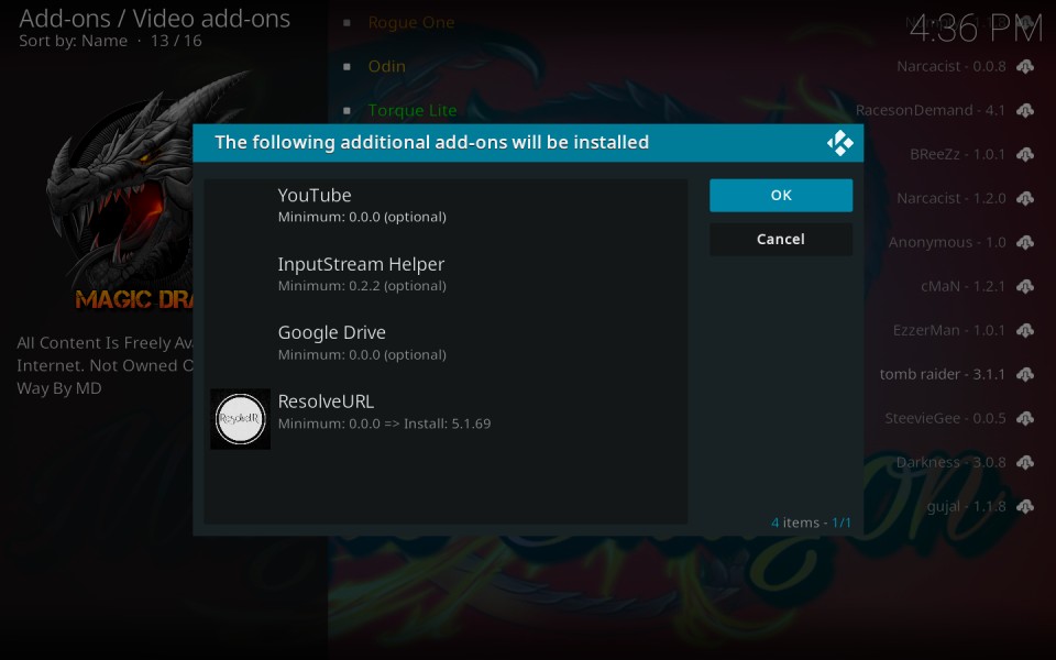 Additional addons
