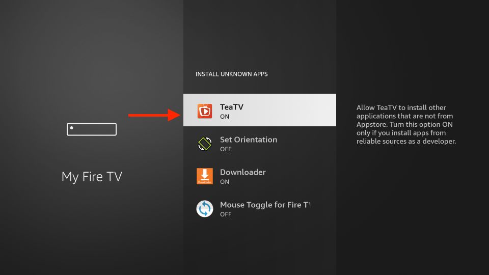 enable teatv on fire tv