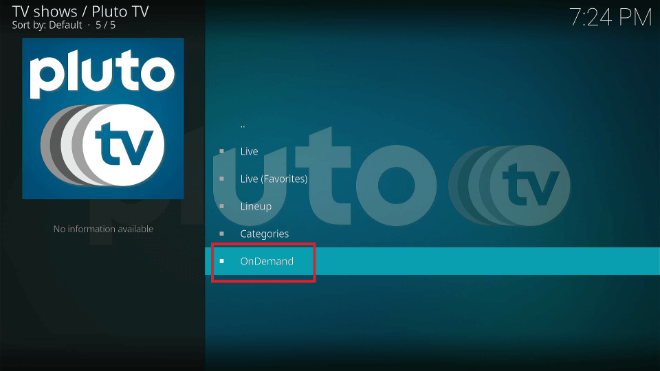 use of Pluto TV addon on Kodi 