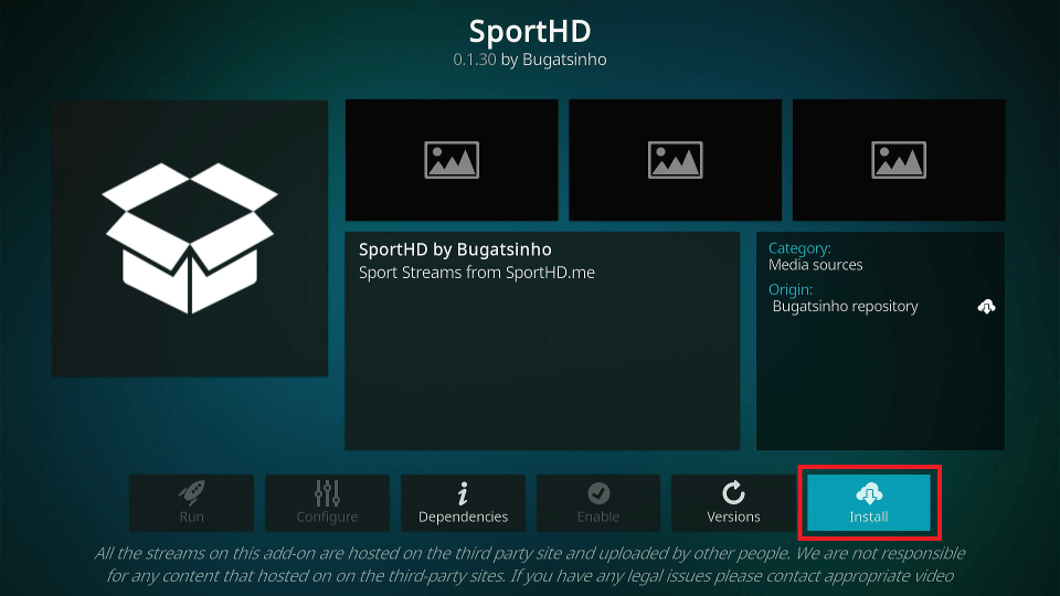 how to install sporthd kodi addon