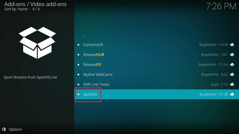 sporthd for kodi