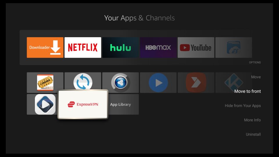 press the menu key on firestick remote