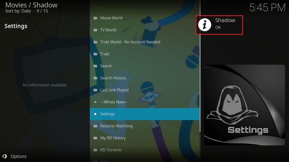 how to Install Shadow kodi addon