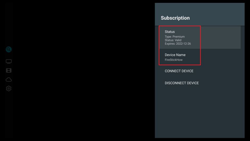 subscription menu