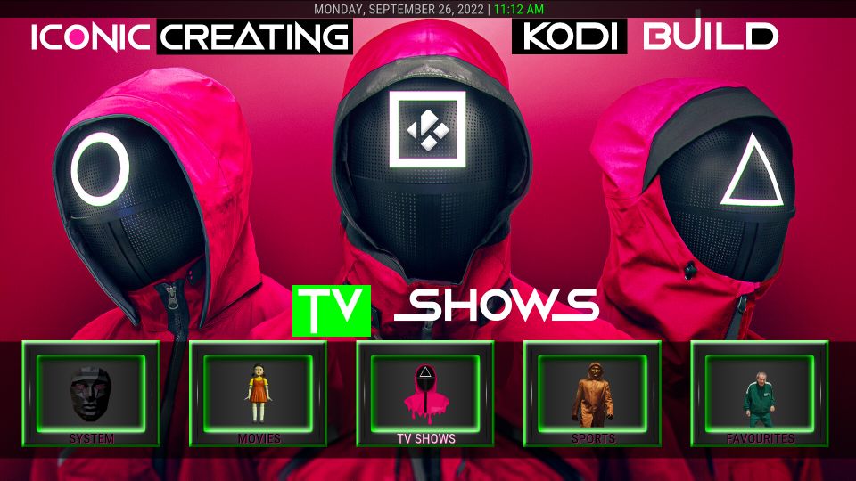 iconic kodi build home screen