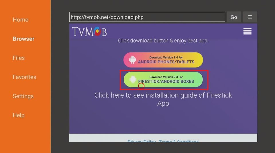 click the FireStick Android boxes option
