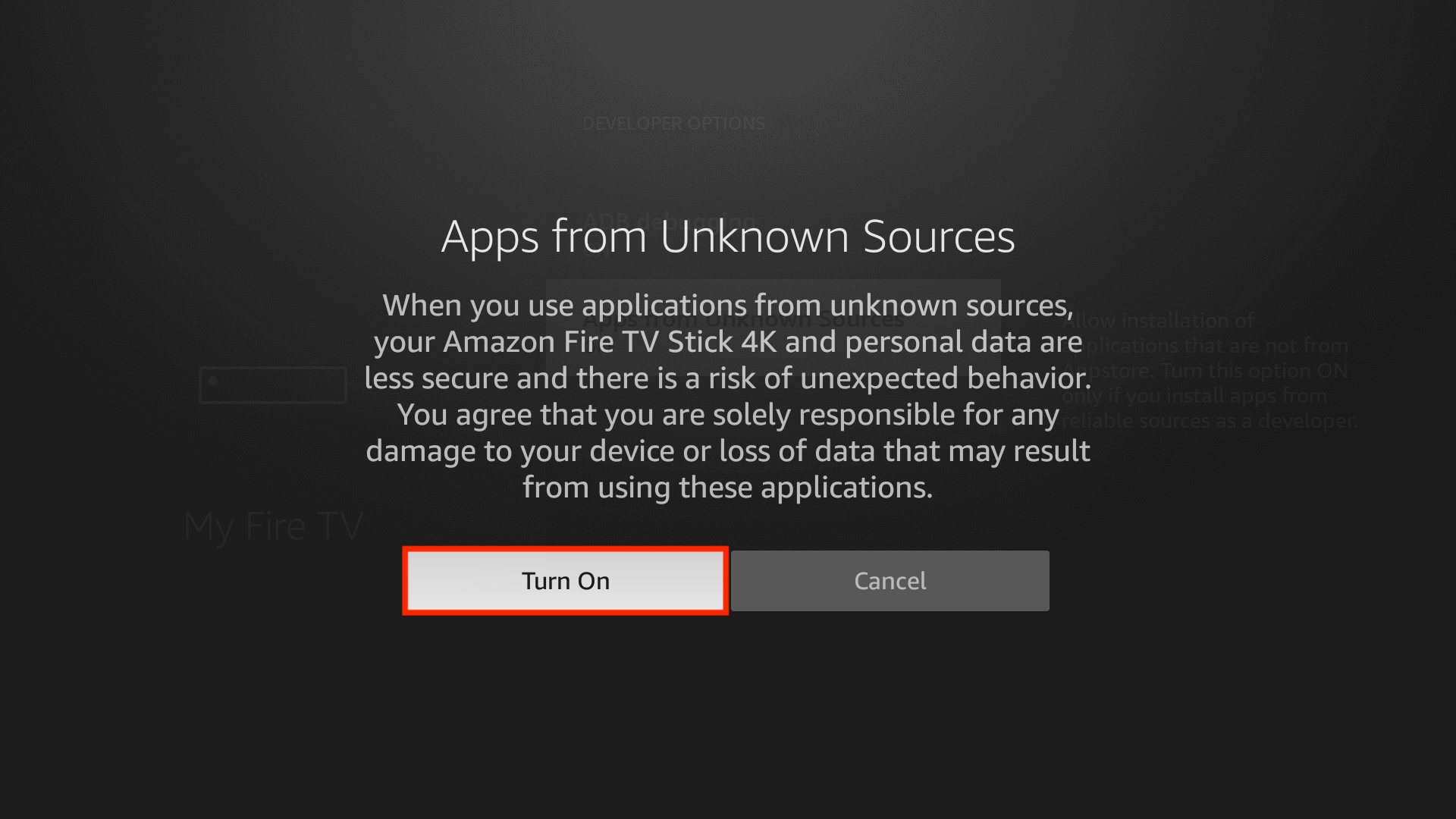 turn on Apps from Unknown Sources