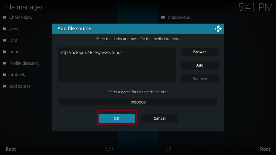 click ok button