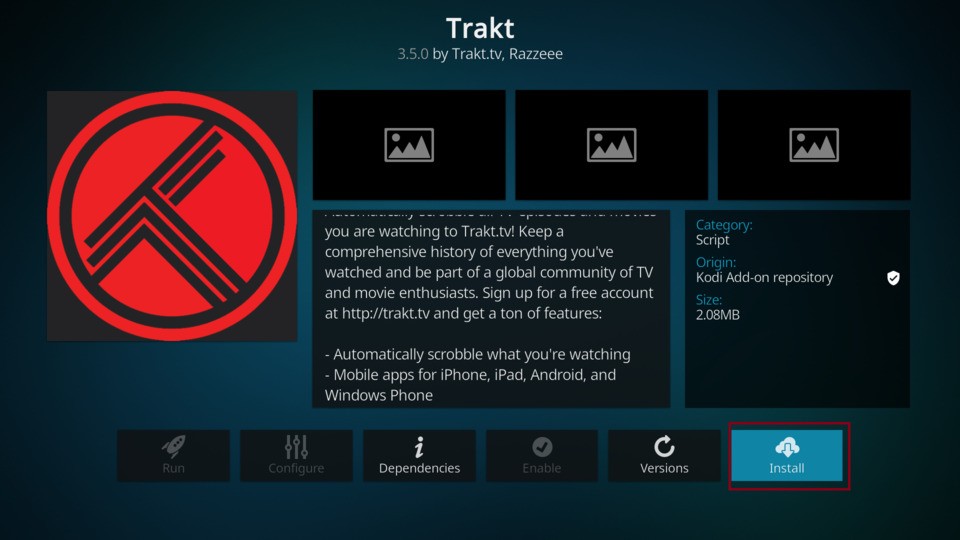 install trakt on kodi