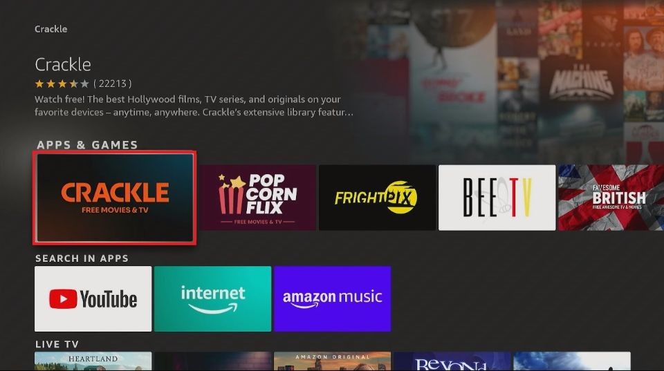 select crackle app