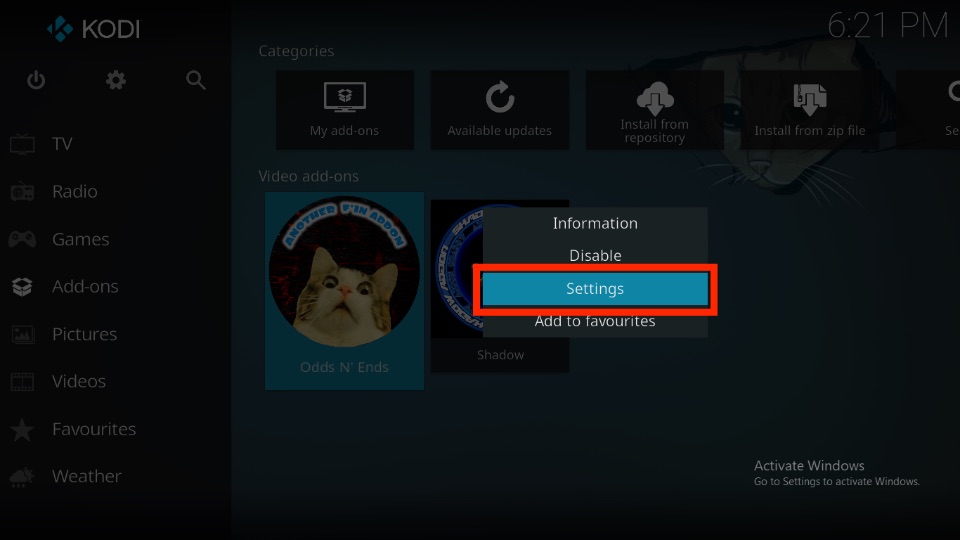 how to set up trakt with odds n ends kodi addon